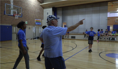 Coach DePalma in gym